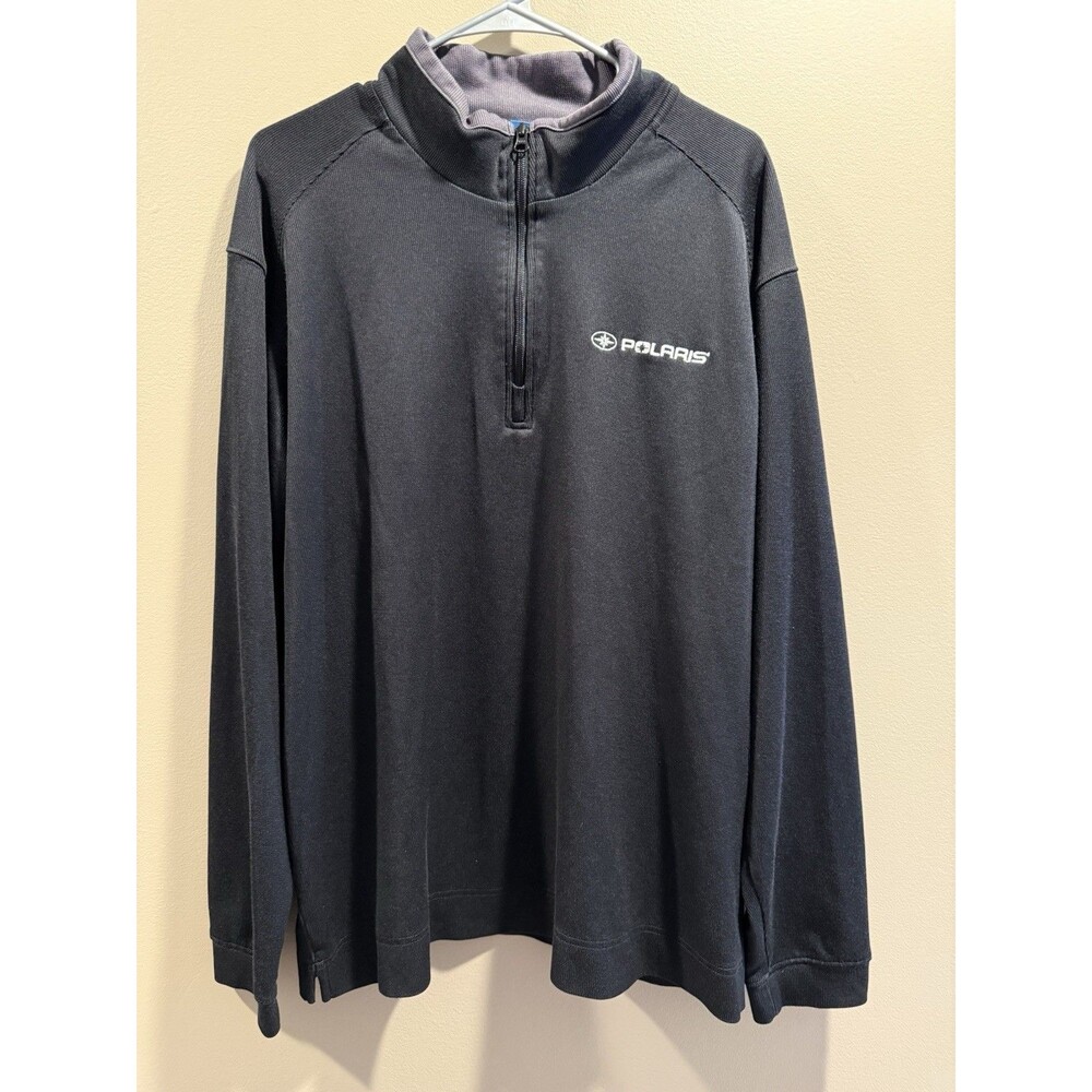 POLARIS Mens 2XL  Black 1/4 Zip Tech Pullover Long Sleeve Shirt